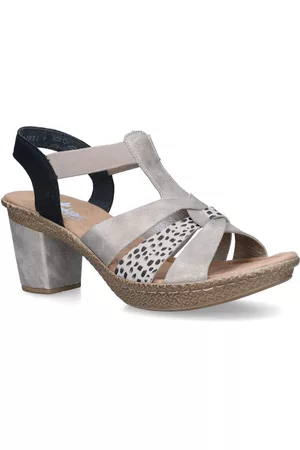Rieker Dames Hoge Sandalen - Grijze Sandalen