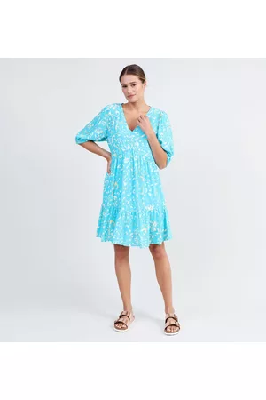 Comma, Dames Casual jurken - Casual Identity Turquoise Boho Jurk