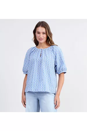 Comma, Dames Blouses - Casual Identity Blauwe Blouse