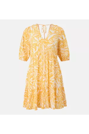 Comma, Dames Casual jurken - Casual Identity Gele A-lijn jurk