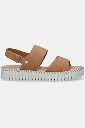 Tamaris Bruine Sandalen Met Plateauzool