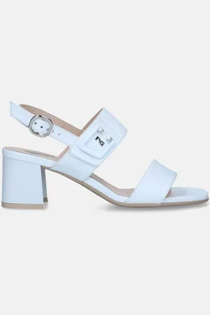 Nero Giardini Witte Sandalen met blokhak