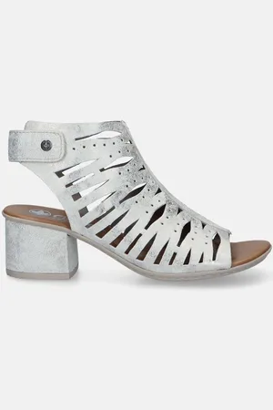 Rieker Zilveren Sandalen met blokhak