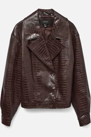 VERO MODA Croco Bordedaux Lederlook jas