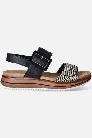 Remonte Zwarte Sandalen voor steunzolen