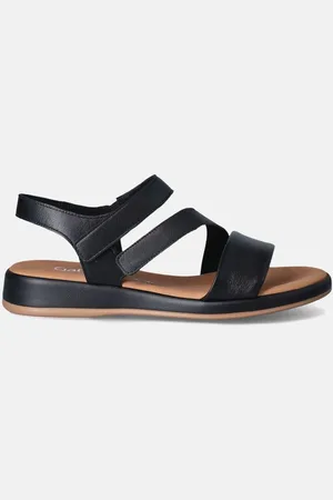Gabor Zwarte Platte sandalen