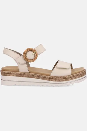 Remonte Ecru Sandalen met sleehak