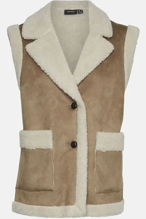 VERO MODA Sherling Bruine Korte bodywarmer
