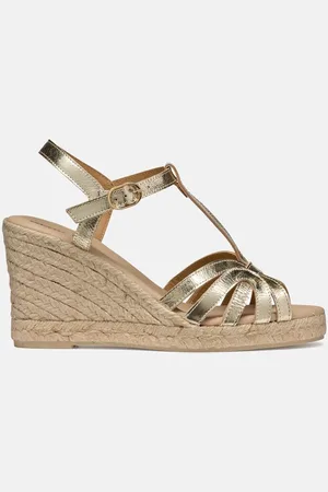 Geox Gelsa Gouden Sandalen met sleehak