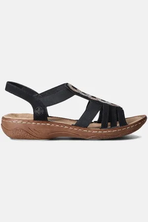 Rieker Zwarte Sandalen