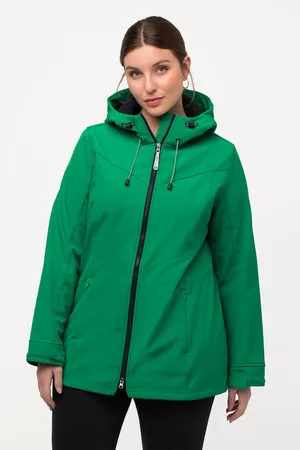 Ulla Popken Grote Maten Hyprar Softshell Jas, Dames, groen