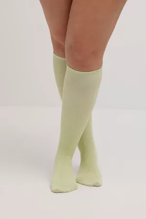 Ulla Popken Grote Maten Compressie Kniekousen, Dames, beige