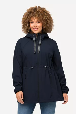 Ulla Popken Dames Sportjassen - Grote Maten Hyprar Light Softshell Jas, Dames, blauw