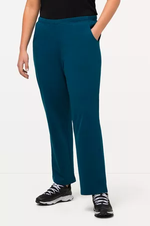 Ulla Popken Dames Lange broeken - Grote Maten Joggingbroek, Dames, turquoise