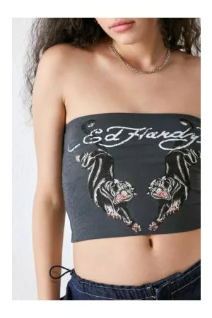 ED HARDY Double Panther Bandeau Top