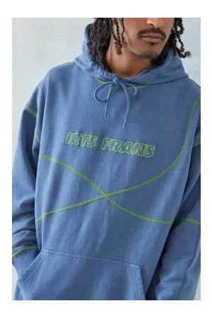 iets frans... Heren Pullovers - Iets frans. Blue Contrast Stitch Hoodie