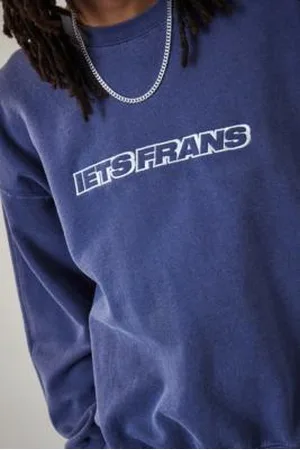iets frans... Iets frans.- Sweatshirt avec grand logo brodé marine taille: Medium