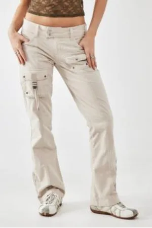 Bdg Urban Outfitters Luca Cotton & Linen Cargo Pants in Ecru