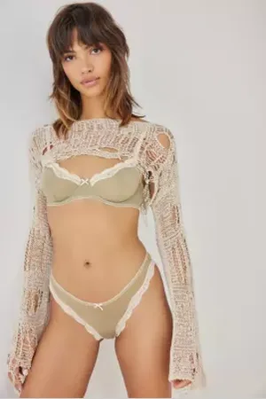 Out From Under Cherish Mesh Thong en taille: XL