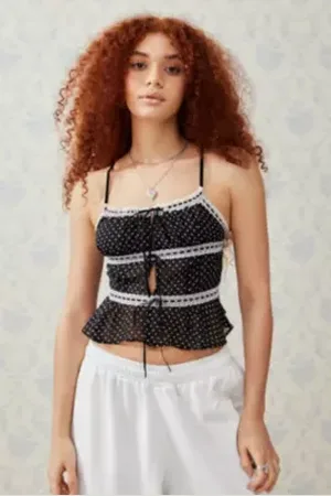Kimchi Blue Kimchi Bleu Ivy Dentelle Attacher-Devant Débardeur par en taille: XL