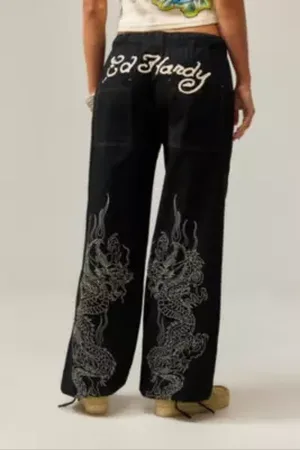 ED HARDY Pantalon cargo Dragon en taille: Small