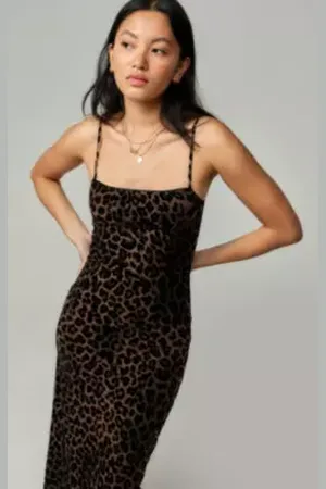 Motel Robe longue imprimé léopard en taille: Small