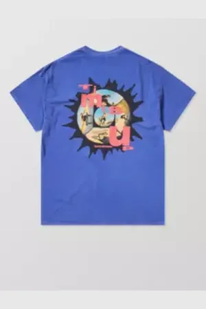 Urban Outfitters UO Bleu Temps Écoulé T-Shirt par en taille: Medium
