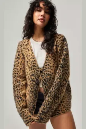 Jaded London Cardigan Chuck Imprimé Léopard en taille: XS