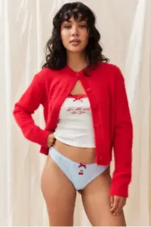 Out From Under Tanga Pointelle Cerise en taille: Small