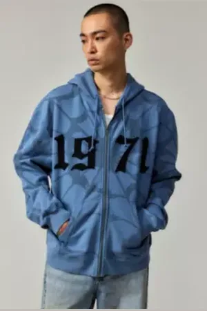 ED HARDY Sweat à capuche zippé UO Exclusif Araignée en taille: Medium