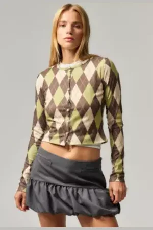 Archive At UO Archive Chez UO Cardigan Argyle par en taille: XS