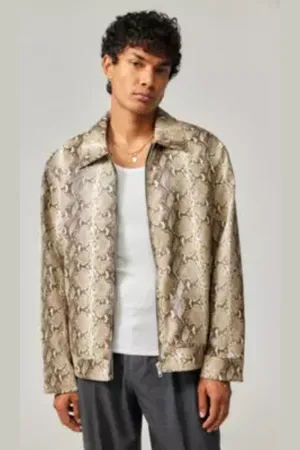 BDG Veste en faux cuir imprimé serpent Nicolai en taille: Medium