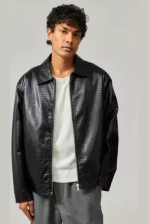 BDG Veste en simili cuir croco Nicolai en taille: Medium