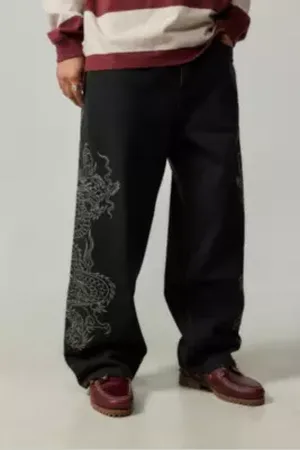 ED HARDY Jeans brodés de dragon UO Exclusif en taille: 32 l 30 L