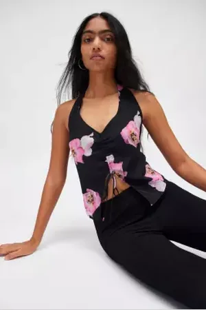 Silence + Noise Haut à col halter froncé Adriana en taille: XL