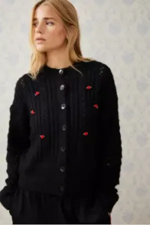 Kimchi Blue Cardigan en maille pointelle rose en taille: XS