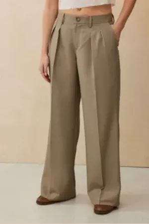 Archive At UO Pantalons taille basse taupe cendre en taille: Large