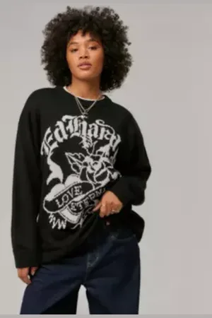 ED HARDY Pull en maille Love Kills en taille: XS