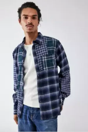 BDG Chemise à carreaux patchwork en taille: Small