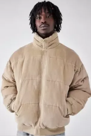 BDG Veste Matelassée en Velours Côtelé Marron en taille: Small