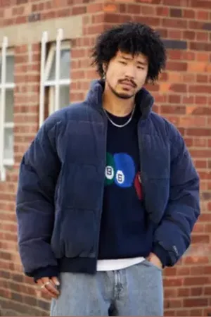 BDG Veste matelassée en velours côtelé brodé taille: Small