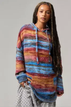 Daisy Street Sweat à capuche en maille chinée en taille: XS