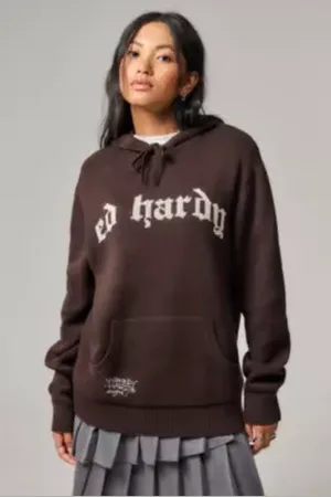 ED HARDY Sweat à capuche en maille Exclusivité UO en taille: Small