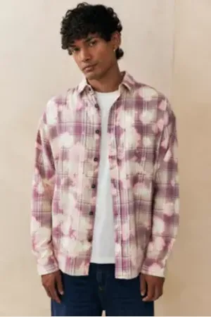 BDG Chemise à carreaux délavé taille: Large
