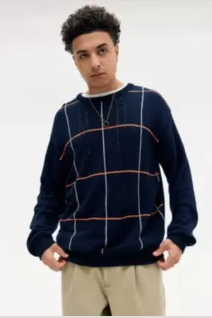 BDG Pull en maille torsadée à carreaux taille: Small