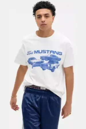Urban Outfitters T-shirt UO White Ford par en taille: Large