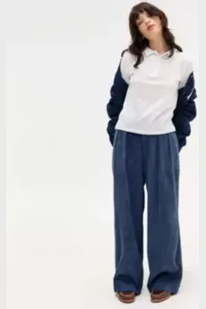 Archive At UO Pantalons en velours côtelé taille basse cendre taille: XS