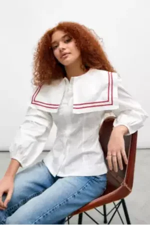 Damson Madder Blouse Marin Elise Blanche Prune Garance par taille: UK 12