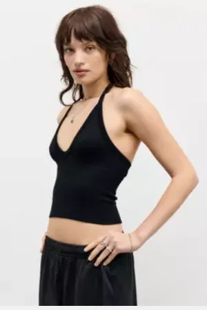 Out From Under Haut à col halter uni Andi en taille: XS