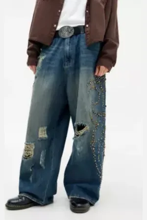 Jaded London Jeans Tattoo Stud XL Colossus en taille: 32